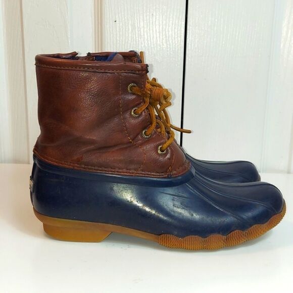 Sperry Saltwater Duckboots Navy Blue Sz 3 - Picture 1 of 9